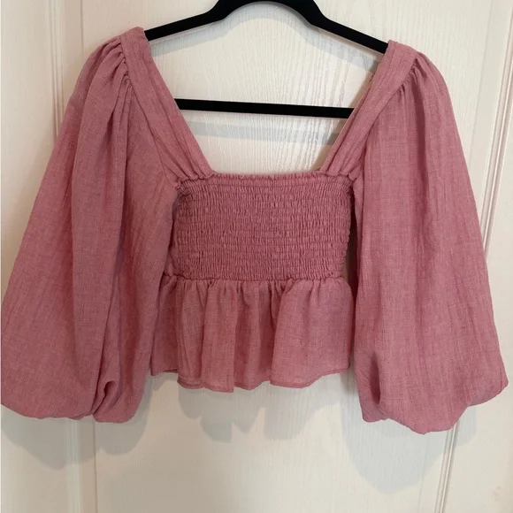 Show Me Your MuMu Dusty Rose Blouse Sleeves - Picture 8 of 8